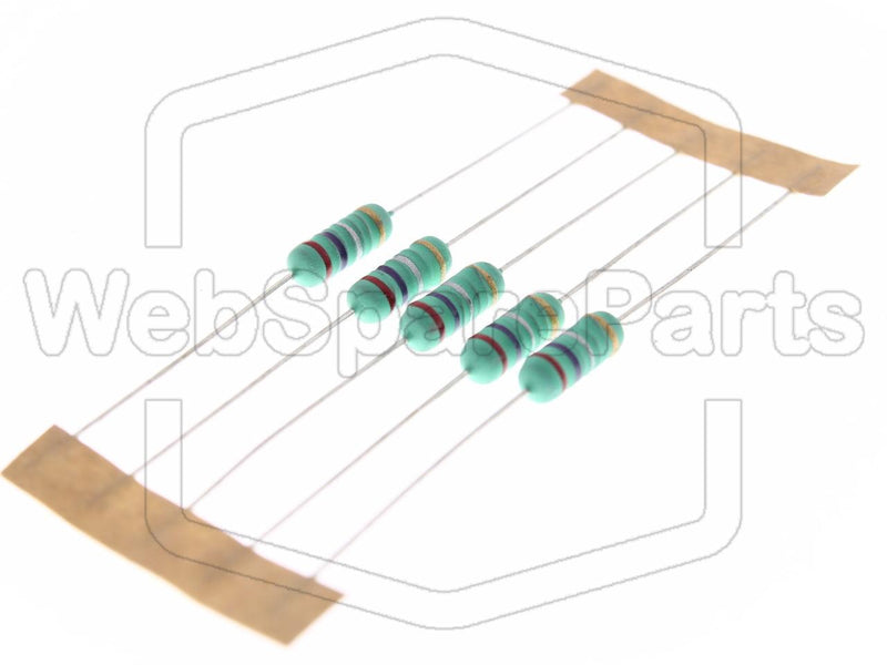 5x Resistenza a film metallico 270mR 1W ±5% Ø3.5x10mm