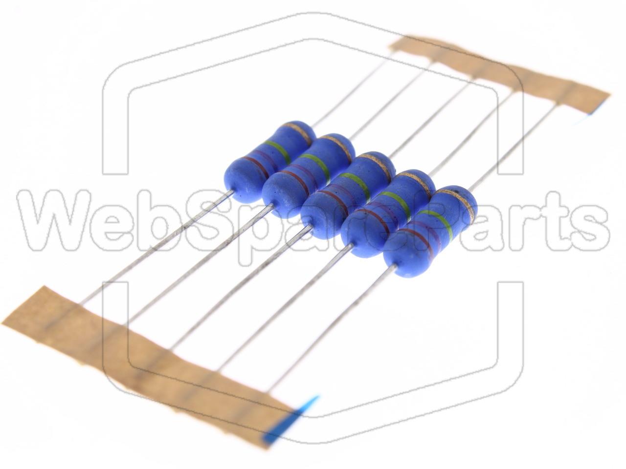 5x Resistenza a film metallico 270kR 2W ±5% Ø5x12mm