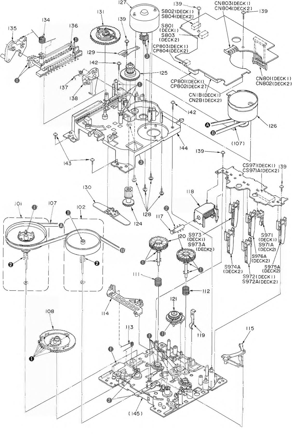 Friction Gear Assembly for Technics SA-LS10 (Position 131)