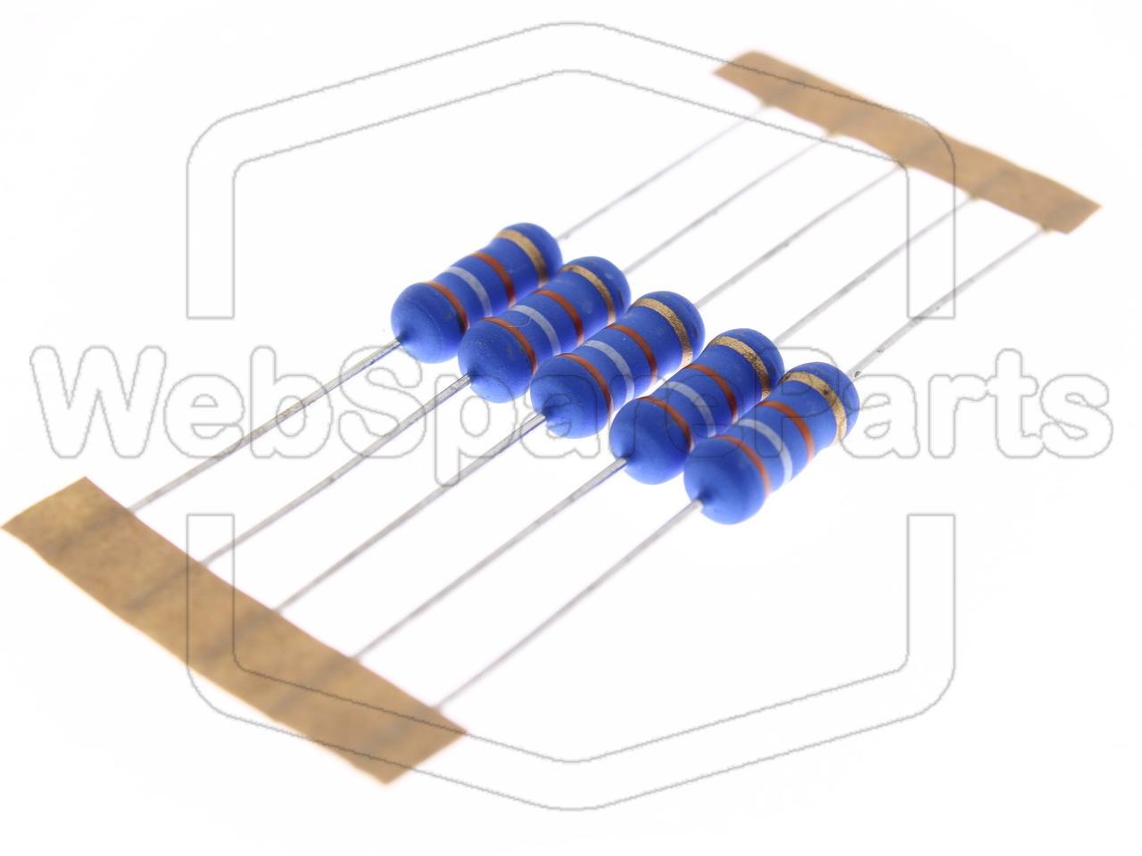 5x Resistenza a film metallico 39kR 2W ±5% Ø5x12mm