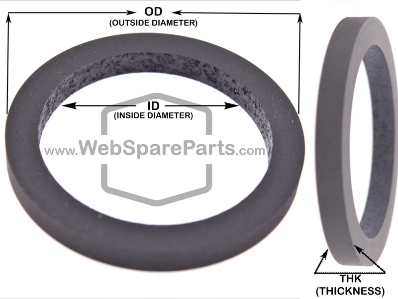 18.5 x 8.50x 5.0 mm; Idler Tire OD = 19.1 mm ID = 8.7 mm THK = 5.1 mm