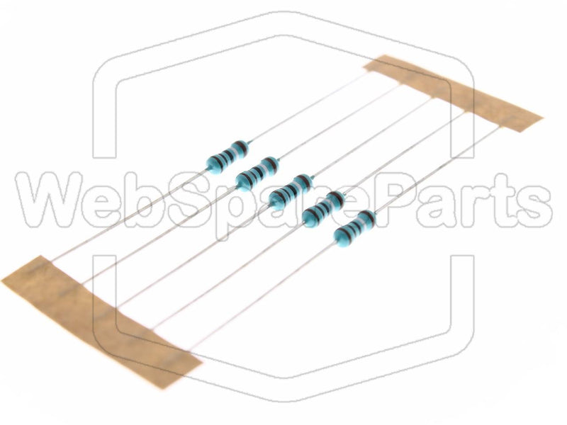 5x Metallic Film Resistance 1R 0.6W ±1% Ø2.5x6.8mm