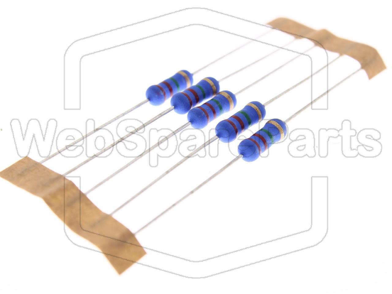 5x Resistenza a film metallico 2.2MR 1W ±5% Ø4x10mm