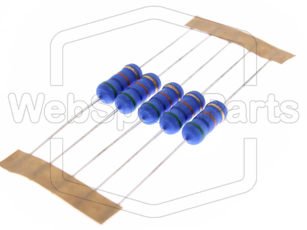 5x Resistenza a film metallico 56kR 2W ±5% Ø5x12mm