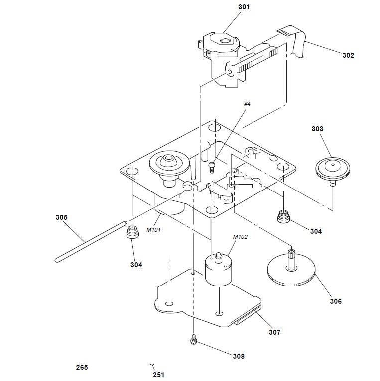 Replacement GEAR (P), FLATNESS  Pos.(306) for Sony CDP-H7900 CD Player Mechanism
