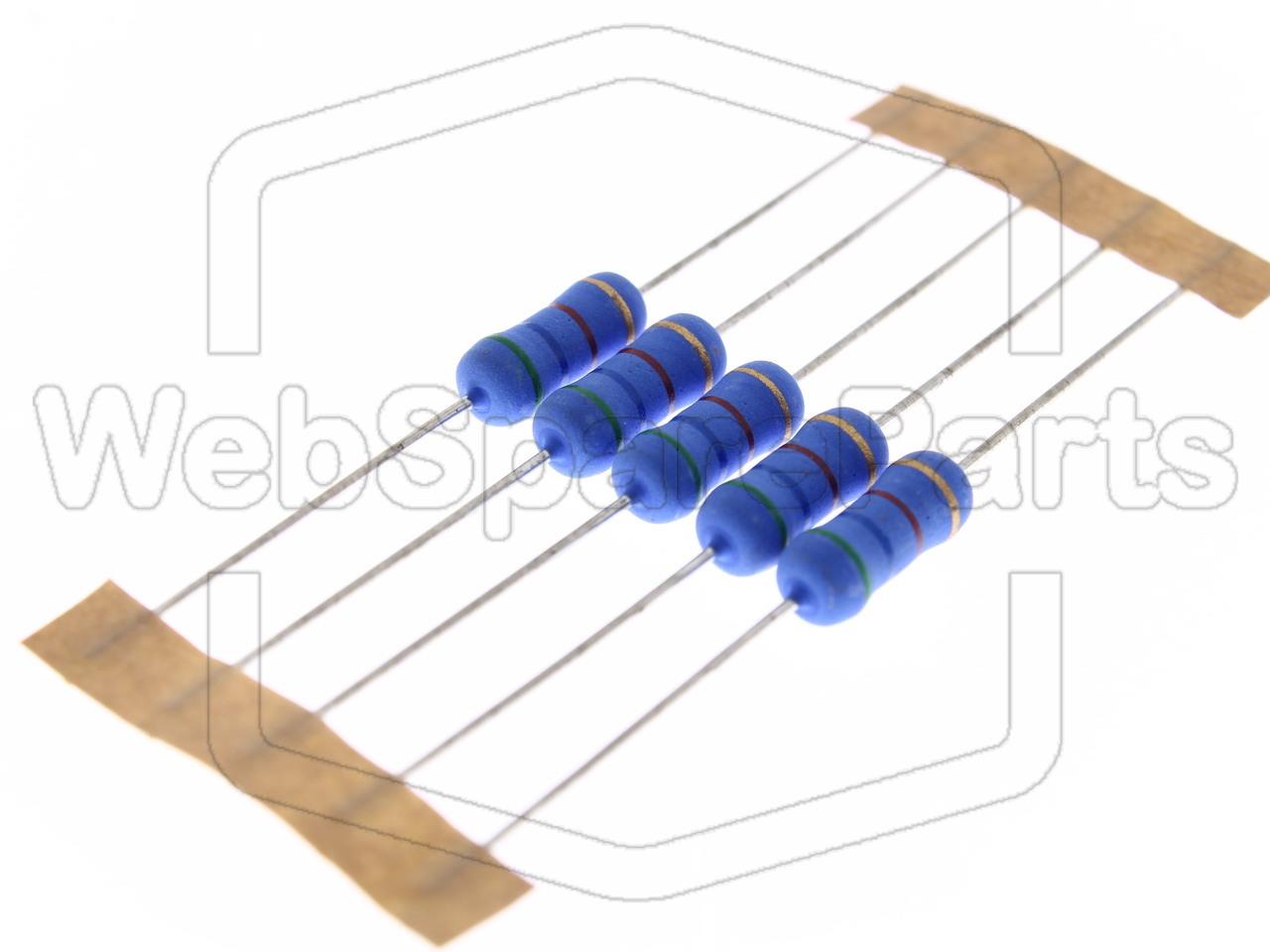 5x Resistenza a film metallico 5.6kR 2W ±5% Ø5x12mm