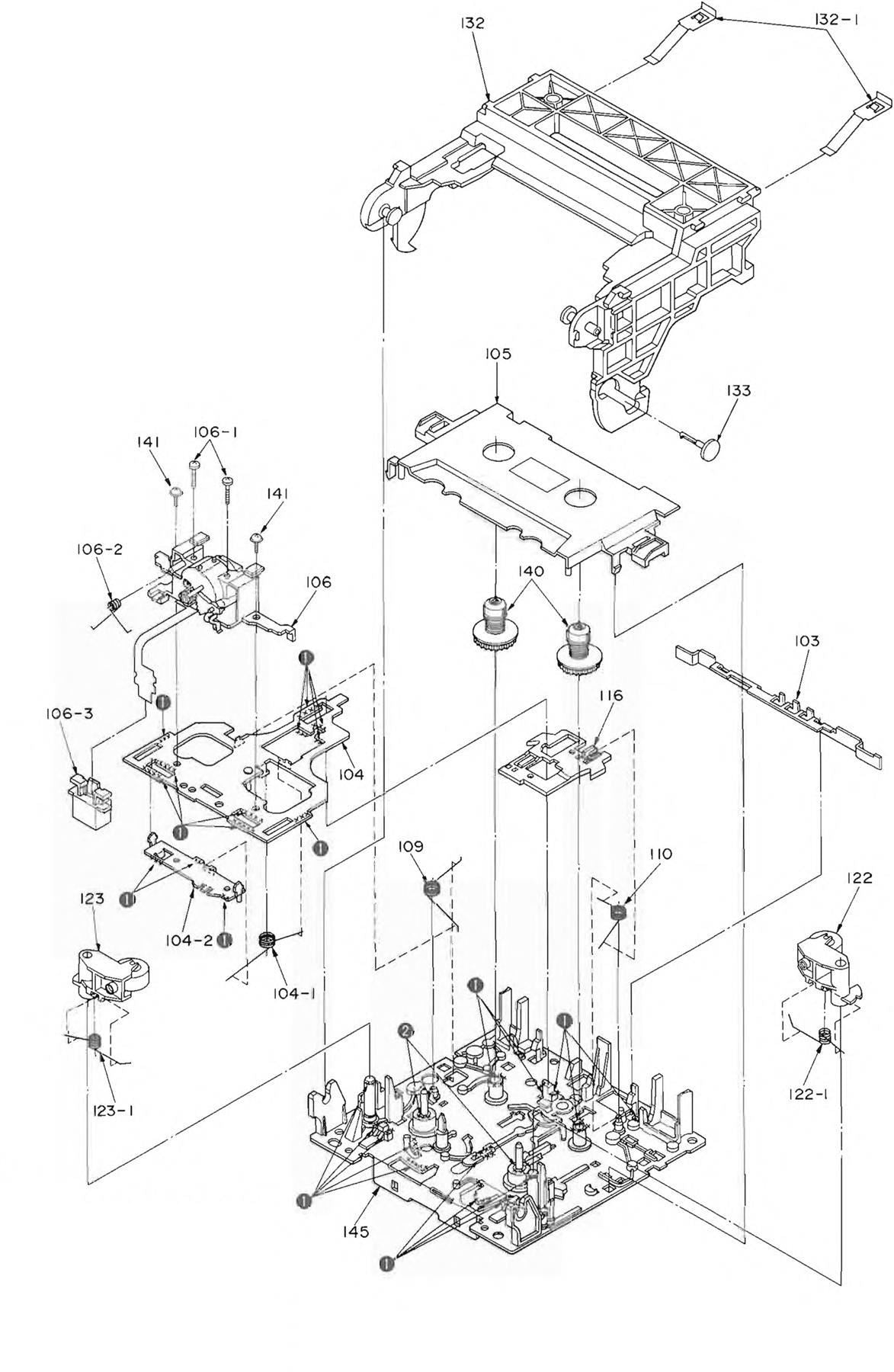 For/Rev. Side Rod for Technics RS-DC8 (Position 104-2)