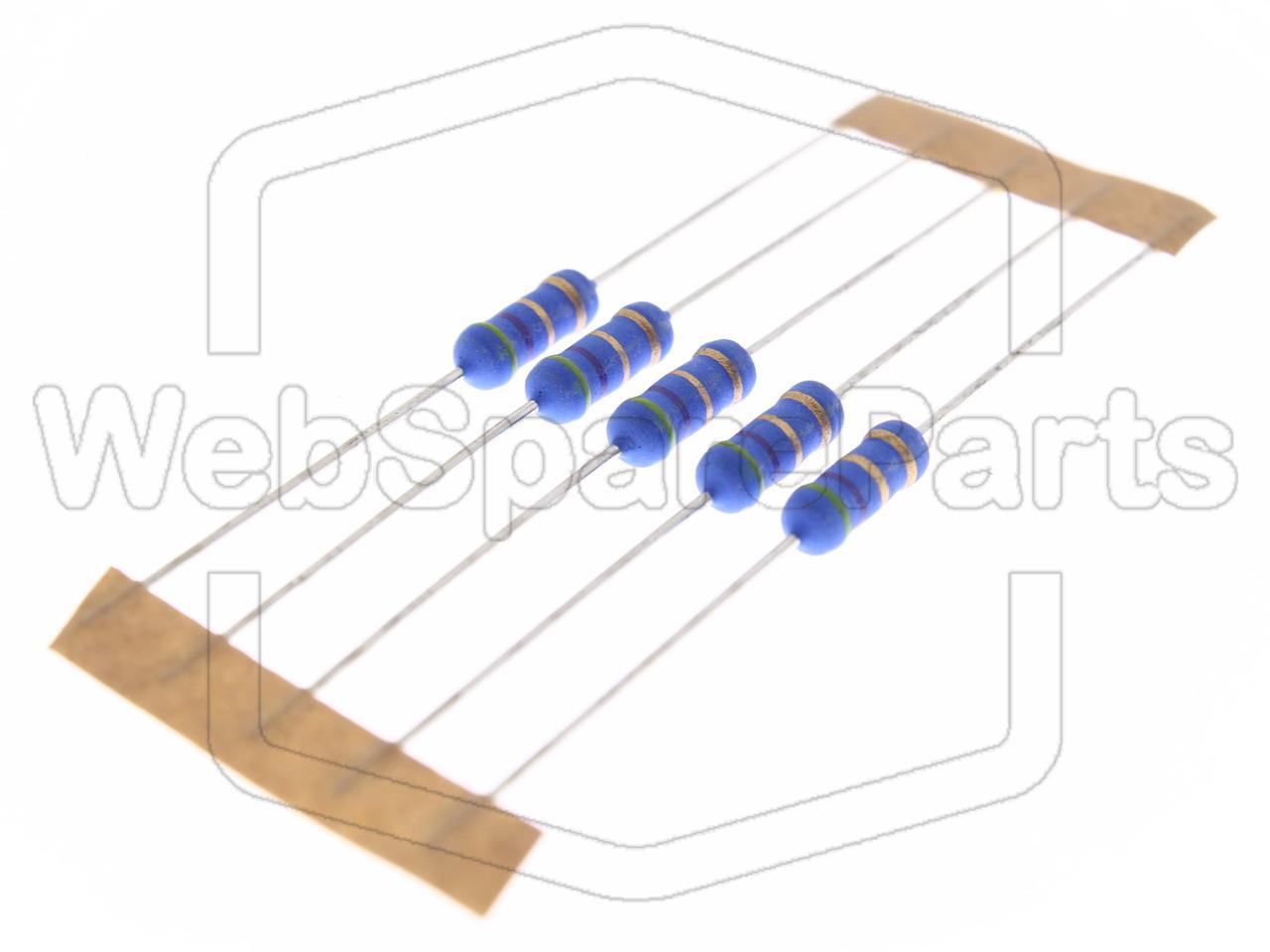 5x Resistenza a film metallico 4.7R 1W ±5% Ø4x10mm