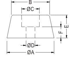 Round PVC Foot With  Ø3.8mm Base Ø28.0mm