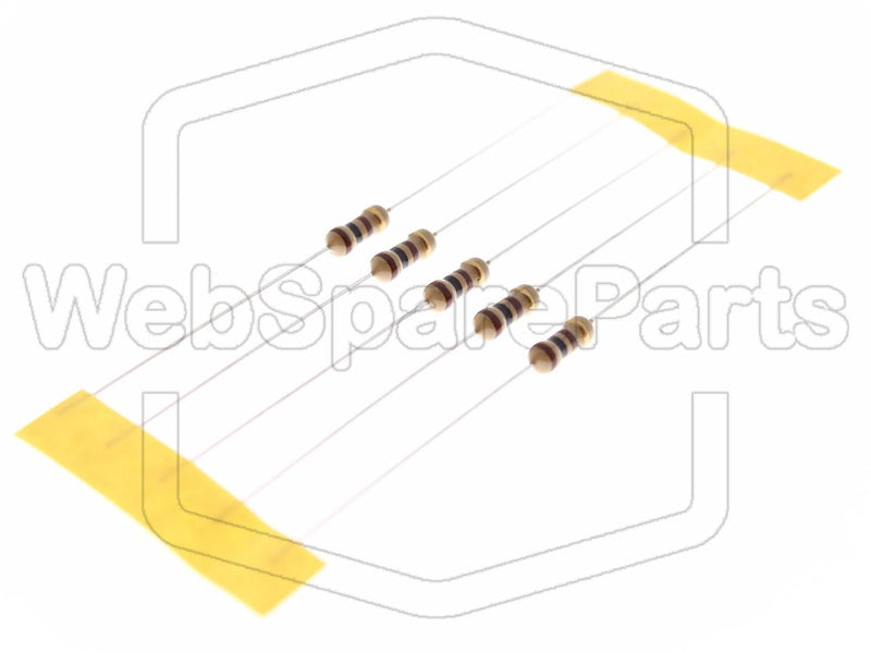 5x Carbon Film Resistance 100R 0.25W ±5% Ø2.3x6mm