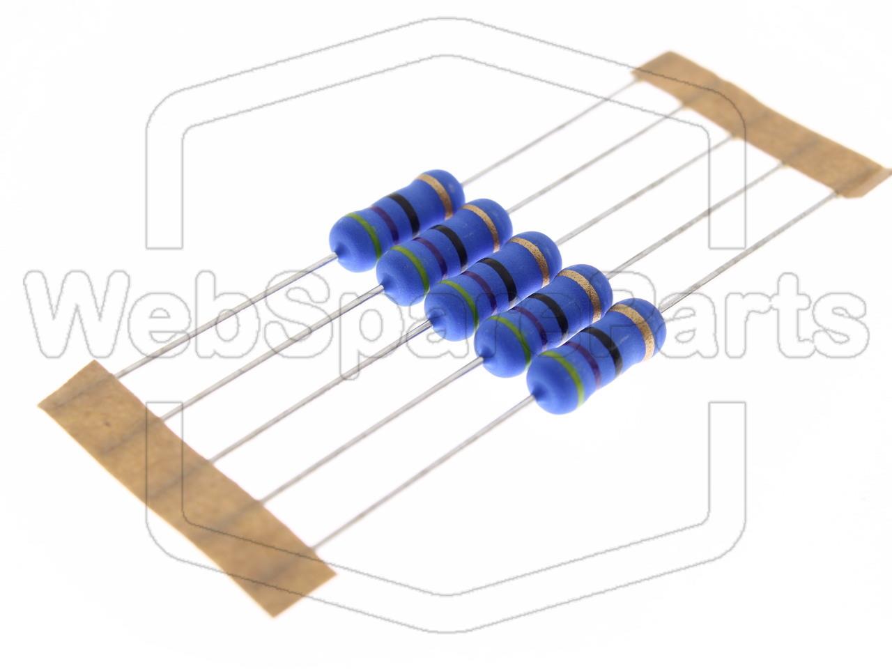 5x Resistenza a film metallico 47R 2W ±5% Ø5x12mm