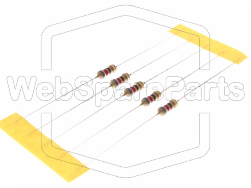 5x Resistenza a film di carbonio 820R 0.25W ±5% Ø2.3x6mm