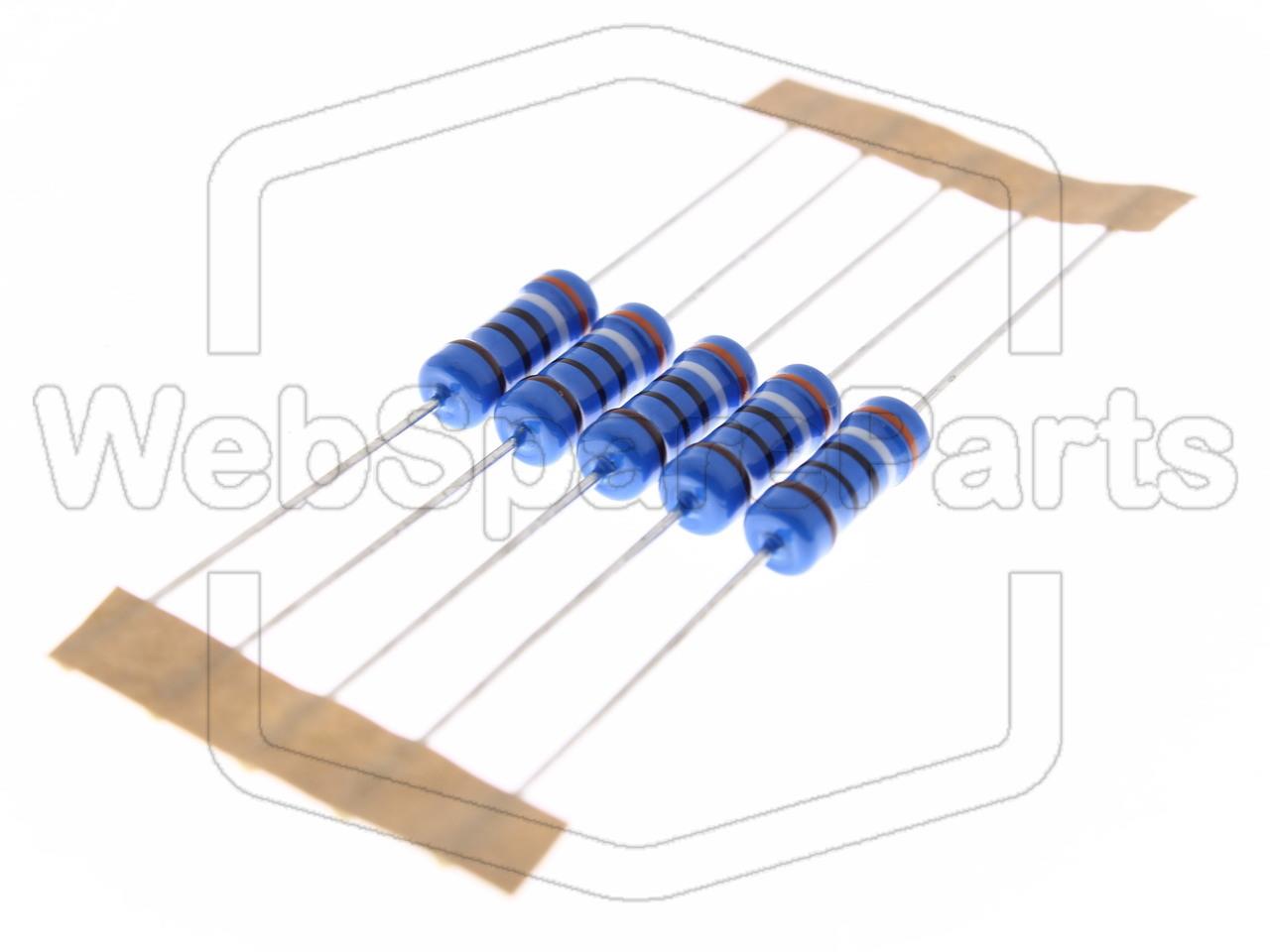 5x Resistenza a film metallico 390R 2W ±1% Ø5x12mm