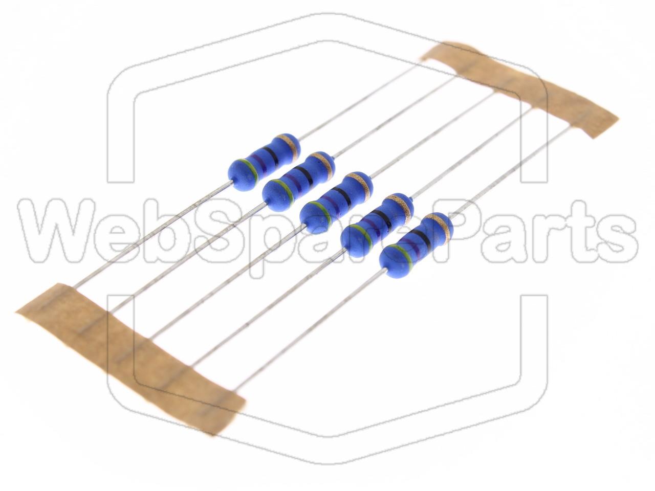 5x Resistenza a film metallico 47R 1W ±5% Ø4x10mm