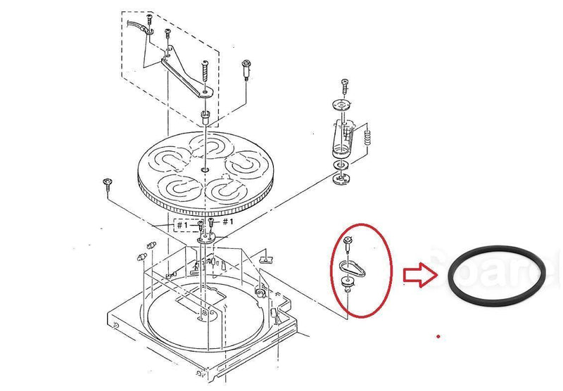 Cinghia per disco tavola per lettore CD Sony CDP-C44