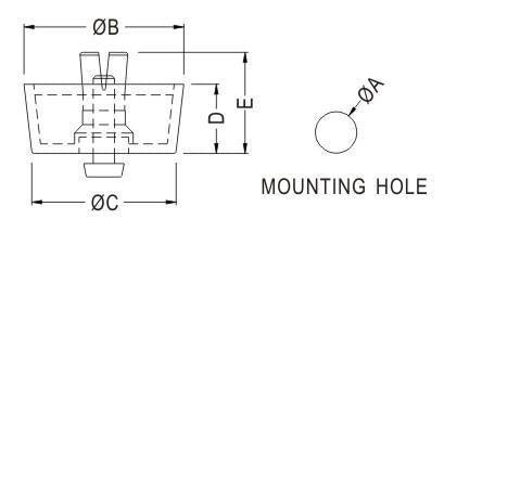 Quick Mounting Foot Black Polyethylene S4372