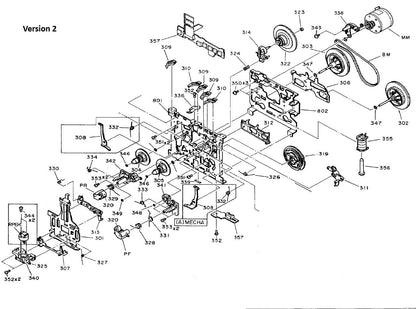 Kit cinghie ricambio per doppia piastra cassette Kenwood KX-W6040