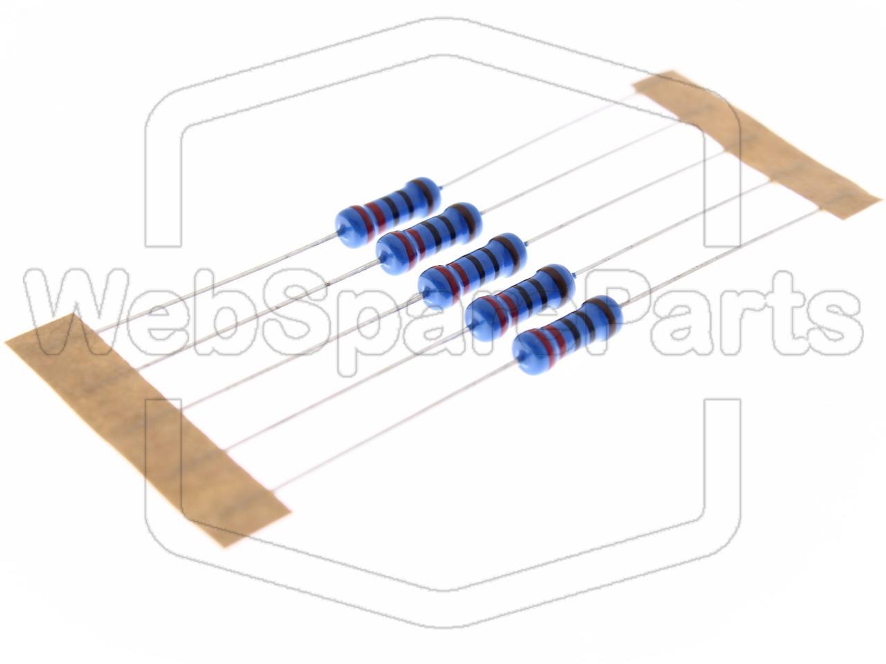 5x Resistenza a film metallico 220R 1W ±1% Ø3.5x10mm