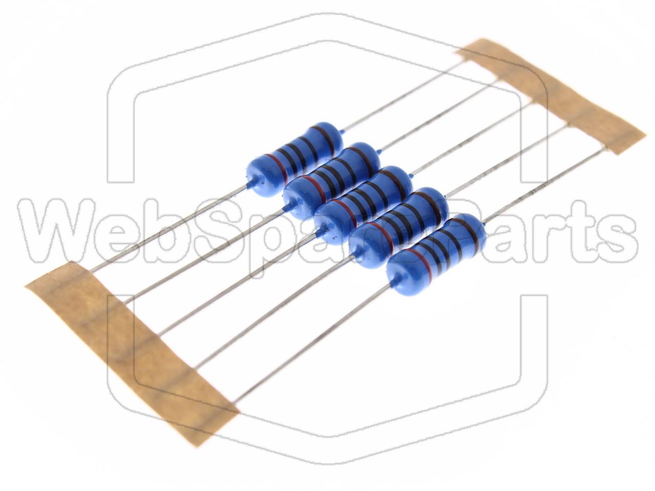 5x Resistenza a film metallico 200R 2W ±1% Ø5x12mm
