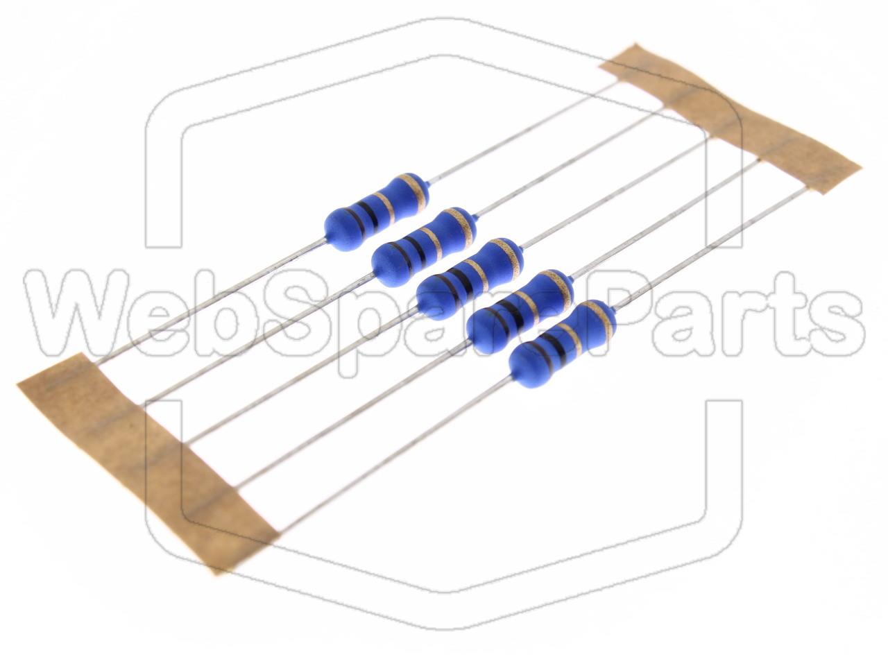 5x Resistenza a film metallico 1R 1W ±5% Ø4x10mm
