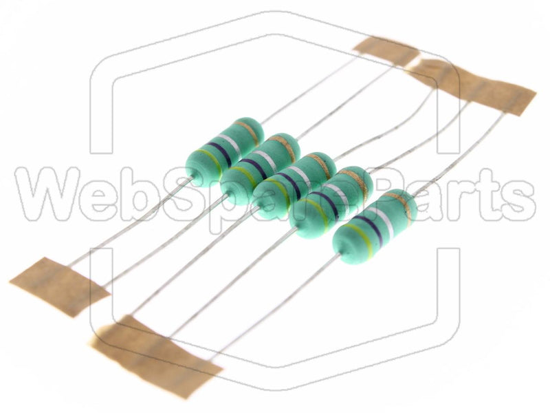 5x Metallic Film Resistance 0.47R 2W ±5% Ø5x12mm