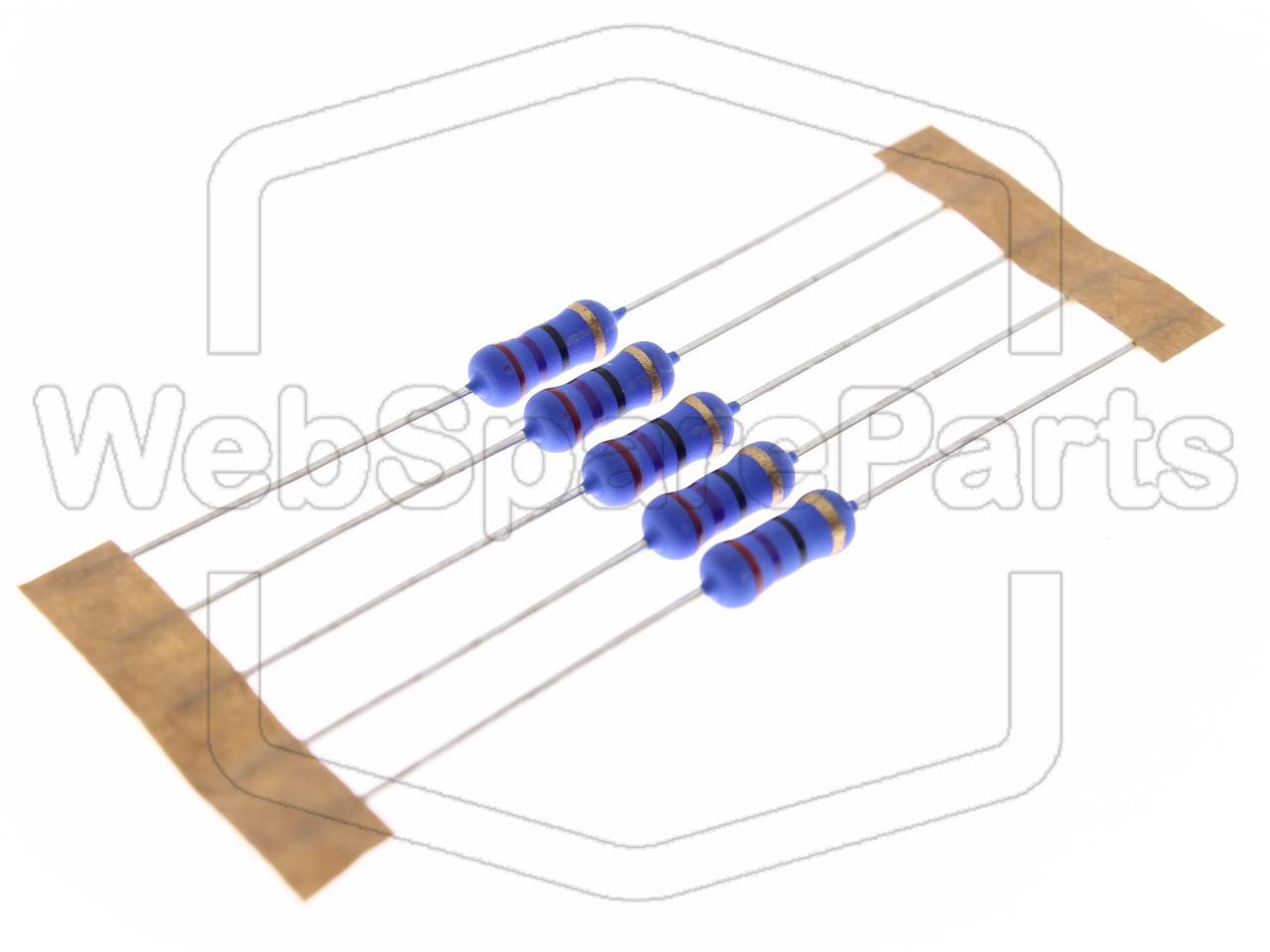 5x Resistenza a film metallico 27R 1W ±5% Ø4x10mm