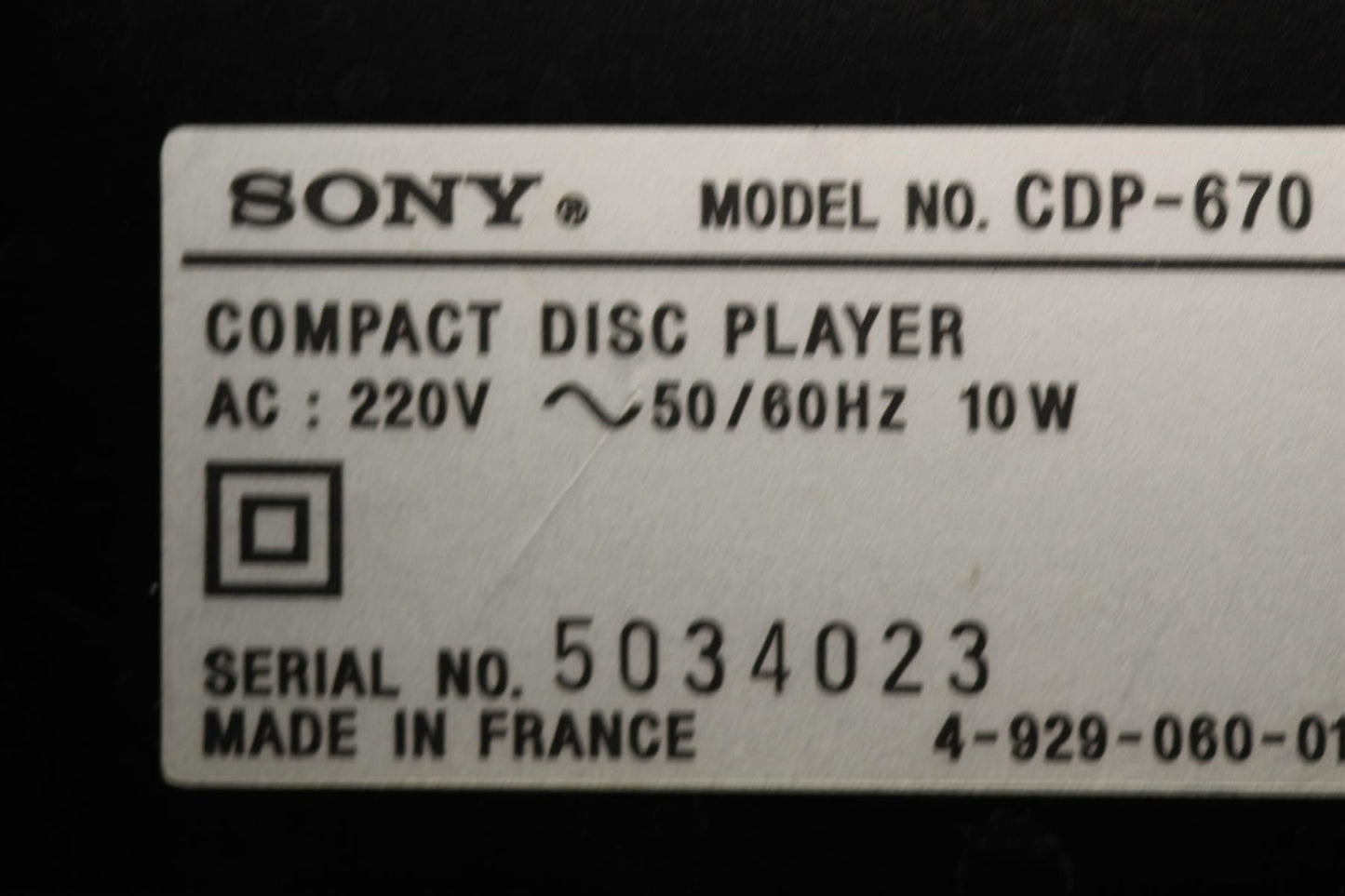 Cinghia ricambio per apertura/chiusura cassetto CD Sony CDP-670 (EU-Model)