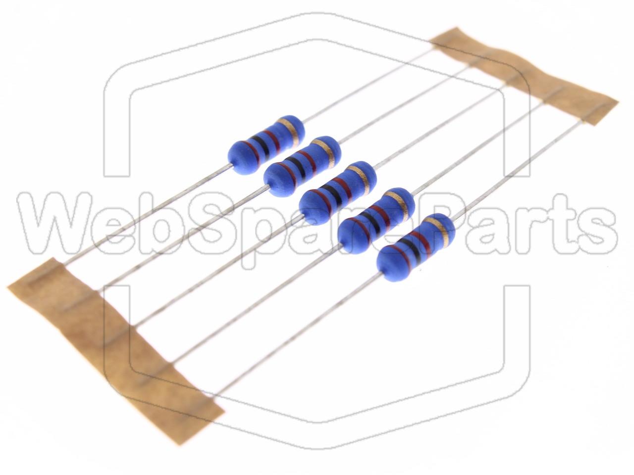 5x Resistenza a film metallico 2KR 1W ±5% Ø4x10mm
