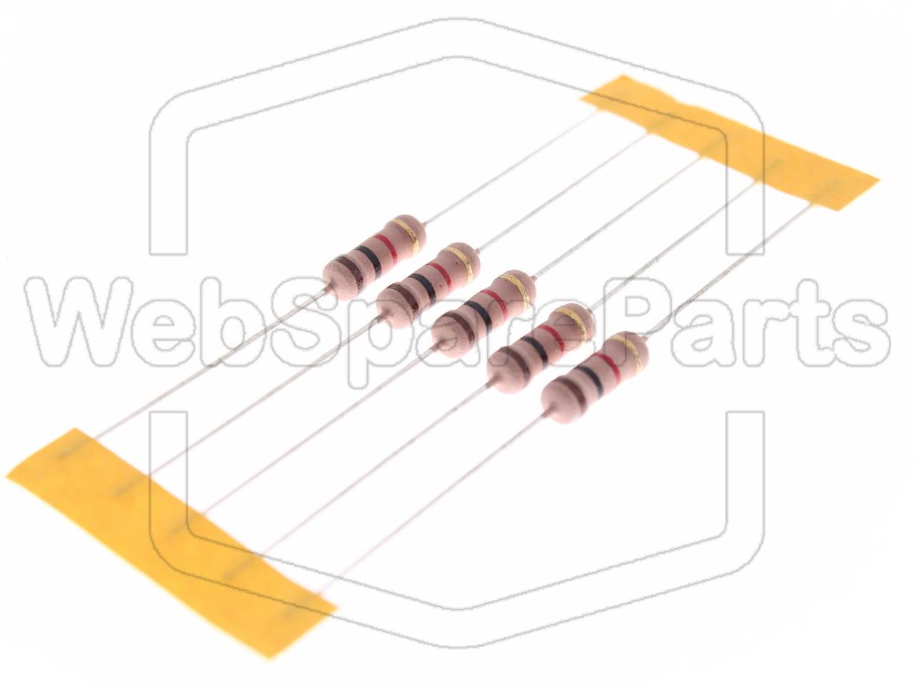 5x Resistenza a film metallico 1W 1KR ±5% Ø4x10mm