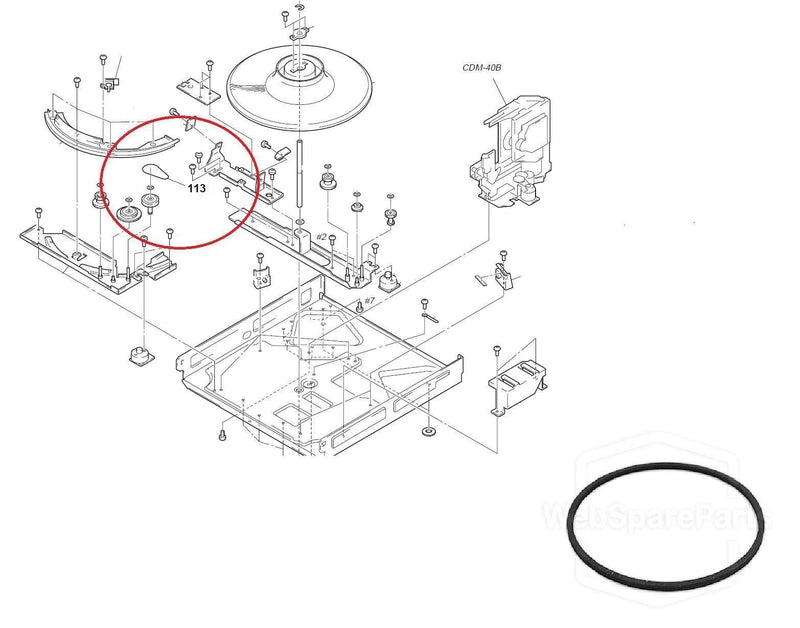 Belt (Position.113) For CD Player Sony CDP-CX260 - WebSpareParts